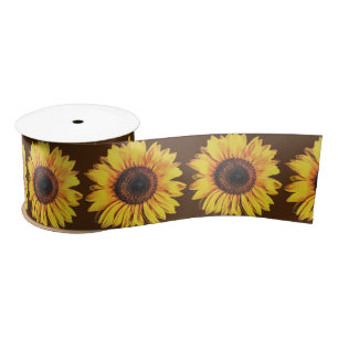 Sunflower Flower Art Ribbon Satin Ribbon