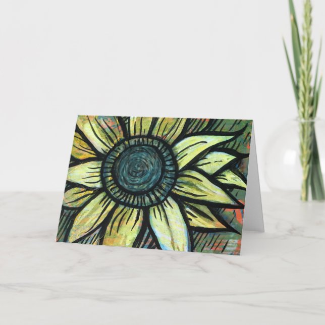 Sunflower flower earth day Sunflowers Art          Card (Front)