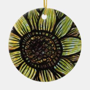 Sunflower flower earth day Sunflowers Art Ceramic Ornament