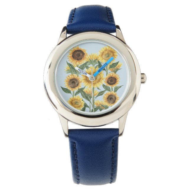 Sunflower Flower Floral Kids Watch (Front)