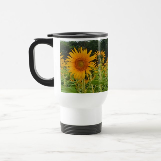 Sunflower flower travel mug (Left)