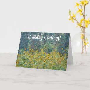 Sunflower Flower Wild Art Carte d'anniversaire