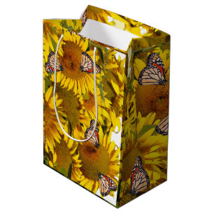 Sunflower Flowers Floral Butterfly Gift Bag