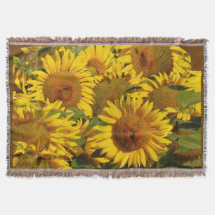 Sunflower Flowers Floral Garden Throw Blanket