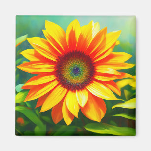 sunflower flowers yellow bright colourful sun magnet