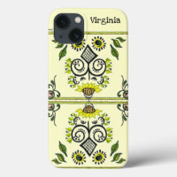 Sunflower Folk Pattern and your name