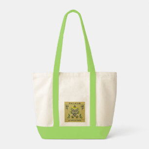 Sunflower Folk Pattern and your name Tote Bag