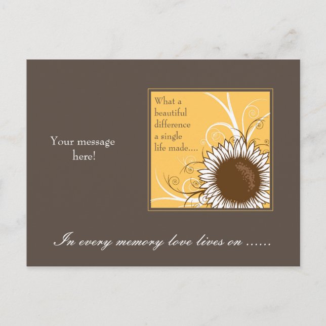 Sunflower frame Sympathy Card (Front)