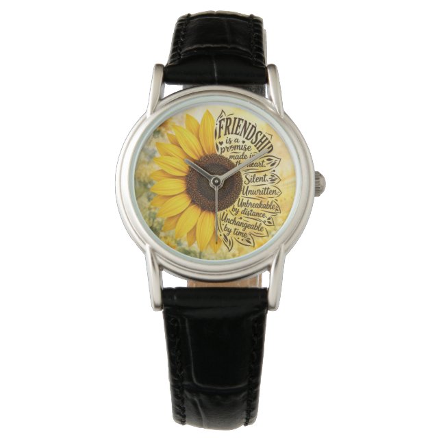 Sunflower Friendship Quote Watch (Front)
