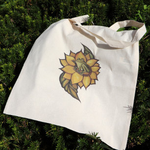 Sunflower Frog Floral Froggy Flower Tote Bag