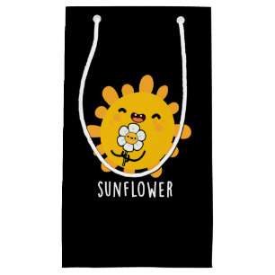 Sunflower Funny Sun And Flower Pun Dark BG Small Gift Bag