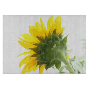 Sunflower Fuzz Glass Cutting Board