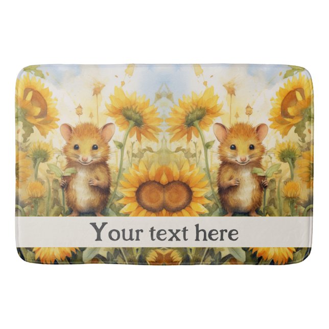 Sunflower Garden 17 Miceville Bath Mat (Front)