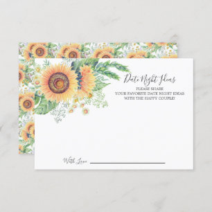 Sunflower Garden Date Night Ideas Card