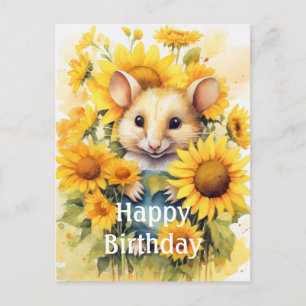 Sunflower Garden Mouse 7 of 17 Postcard