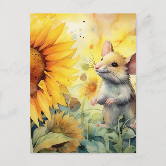 Sunflower Garden Mouse 8 of 17 Postcard (Front)