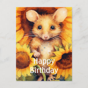 Sunflower Garden Mouse 9 of 17 Postcard