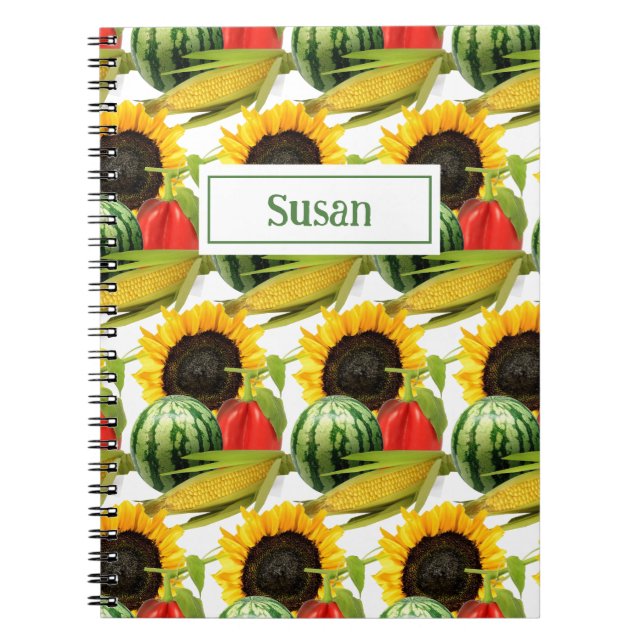 Sunflower Garden Personated Spiral Notebook (Front)