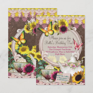 Sunflower Garden Tea Party Invitation