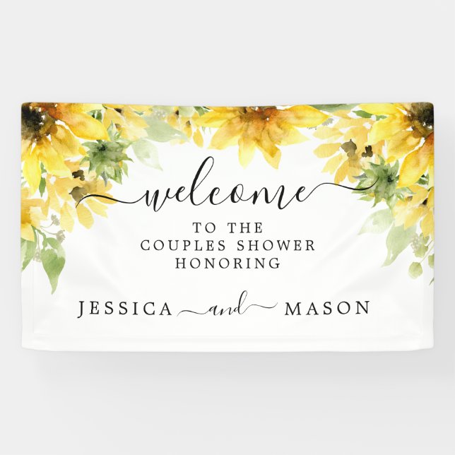 Sunflower Garden Vinyl Welcome Banner (Horizontal)