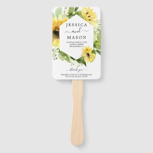 Sunflower Garden Wedding Fan Program