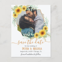 Sunflower Geometric Photo Save the Date