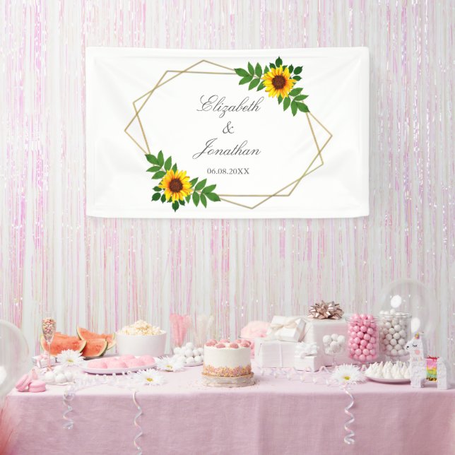 Sunflower Geometric Wedding Banner (Party)