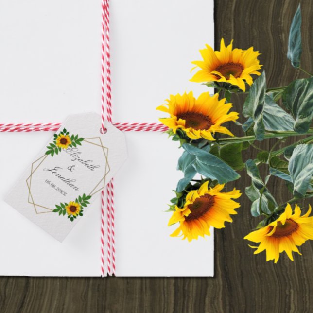 Sunflower Geometric Wedding Gift Tags (Creator Uploaded)