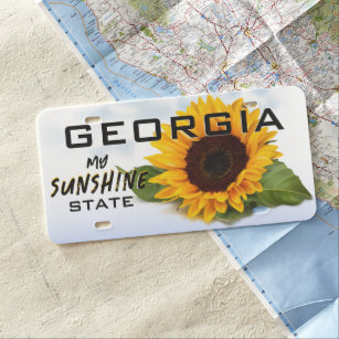 Sunflower Georgia State License Plate