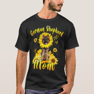 Sunflower German Shepherd Mom Dog  Mother's Day T-Shirt