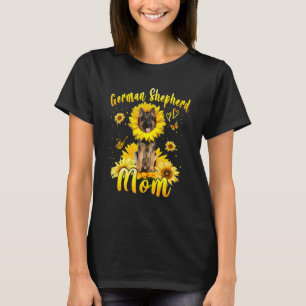 Sunflower German Shepherd Mom Dog  Mother's Day T-Shirt