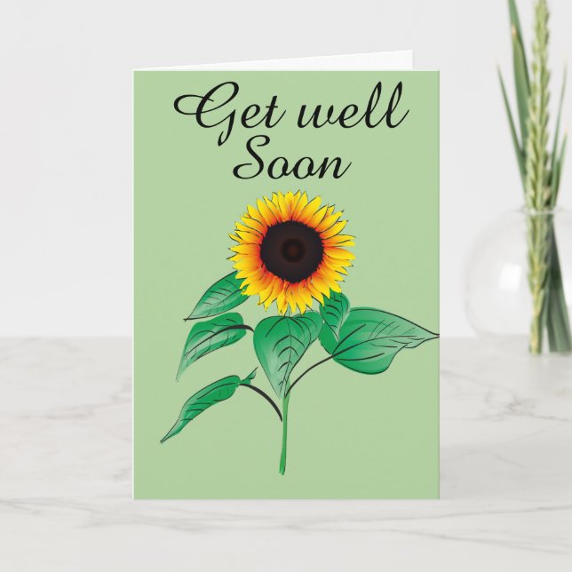 Sunflower get well soon card (Front)