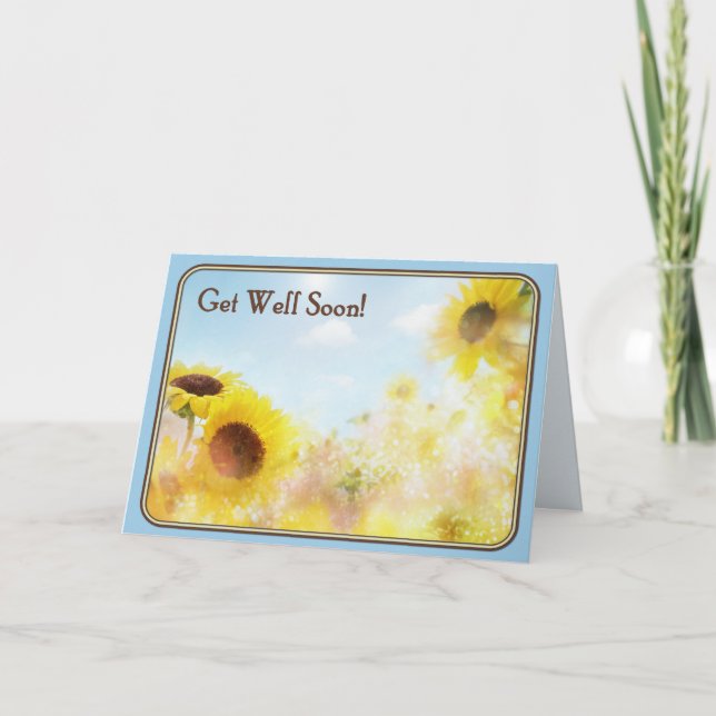 Sunflower Get Well Wishes Card (Front)