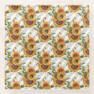 Sunflower Gifts Look At The Sunflower Glass Coaster