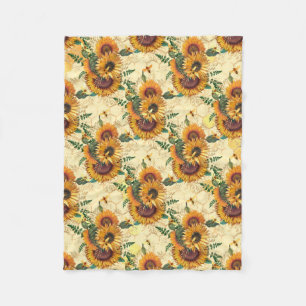 Sunflower Gifts Sunflower Turn Surrounded Fleece Blanket