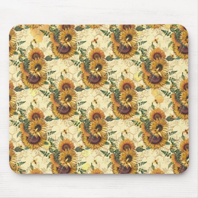 Sunflower Gifts | Sunflower Turn Surrounded Mouse Pad (Front)