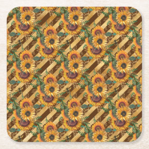 Sunflower Gifts The Sunflower Will Follow Square Paper Coaster