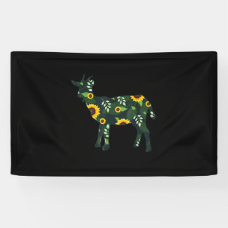 Sunflower Girl Floral Goat Kid Hawaiian Banner