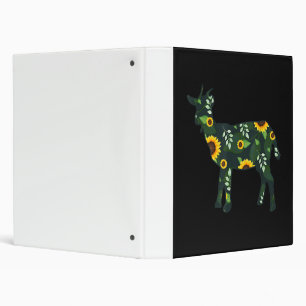 Sunflower Girl Floral Goat Kid Hawaiian Binder
