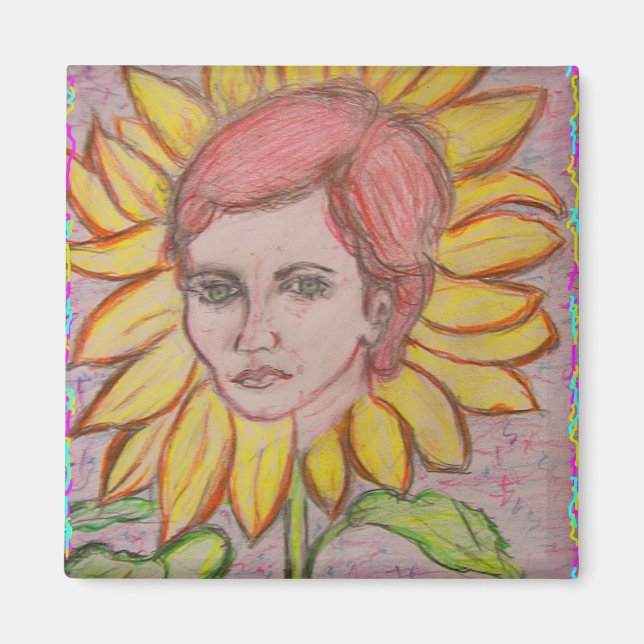 Sunflower Girl Magnet (Front)