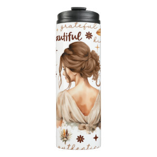 Sunflower Girl Positive Affirmations Thermal Tumbler