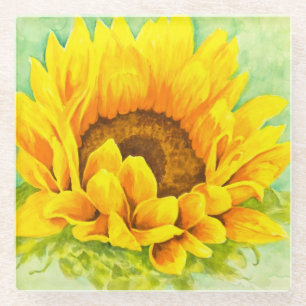 Sunflower Glass Coaster