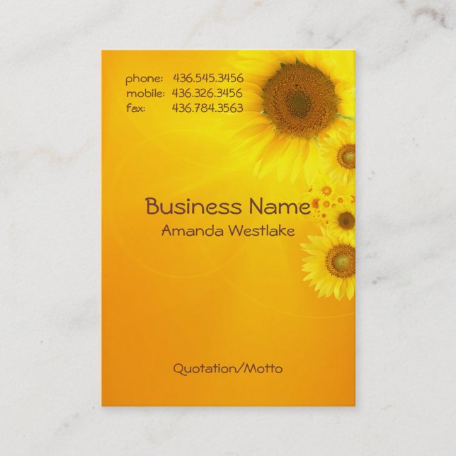 Sunflower Glow Business Card (Front)