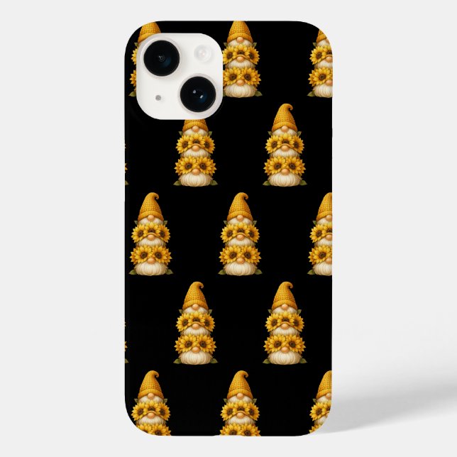 Sunflower Gnome Hidden Smiles Beneath the Golden  Case-Mate iPhone Case (Back)