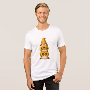 Sunflower Gnome Hidden Smiles Beneath the Golden  Tri-Blend Shirt