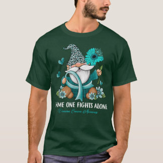 Sunflower Gnome One Fights Alone Ovarian Cancer Aw T-Shirt