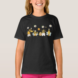 Sunflower Gnome With Bee Funny Hippie Gnome Gift T-Shirt