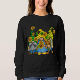 Sunflower Gnomes Tomte Scandinavian Three Garden G Sweatshirt