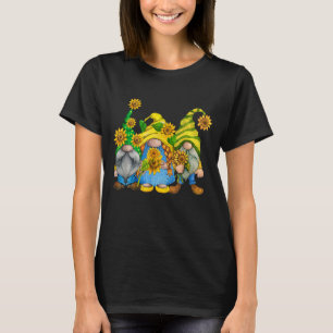 Sunflower Gnomes Tomte Scandinavian Three Garden G T-Shirt