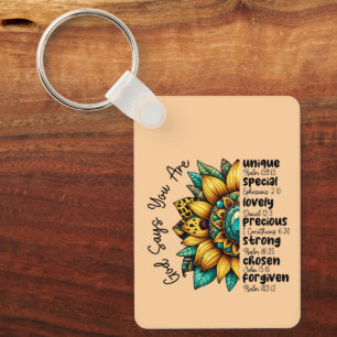 Sunflower God Says You Are Keychain